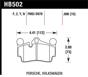 Audi Q7 Brake Pad Set - Rear - Hawk Performance - HPS 5.0 - `07-`14